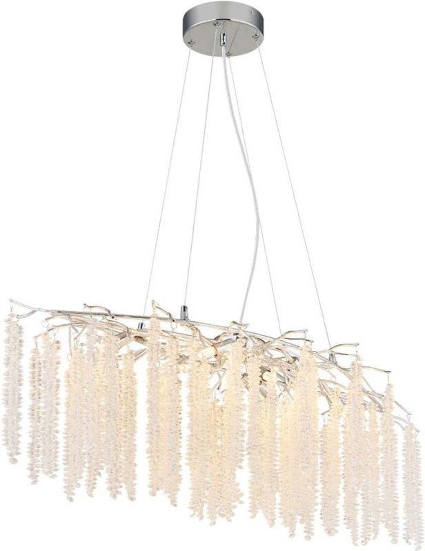 Pendelleuchte Hängeleuchte Deckenlampe Metall verchromt Kristalle klar H 120 cm