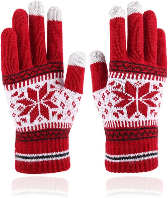 Paar Winter-Strickhandschuhe für Männer und Frauen, warme Touchscreen-Handschuhe, Thermo-gefütterte Handschuhe für Sport...