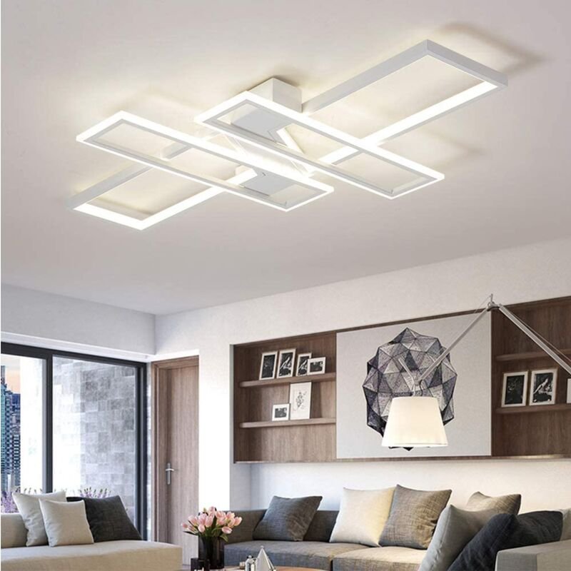 Goeco - led Deckenleuchte Modernes Design Kaltweiß 6000K Rechteck Deckenlampe Für Wohnzimmer Schlafzimmer Esszimmer Büro...