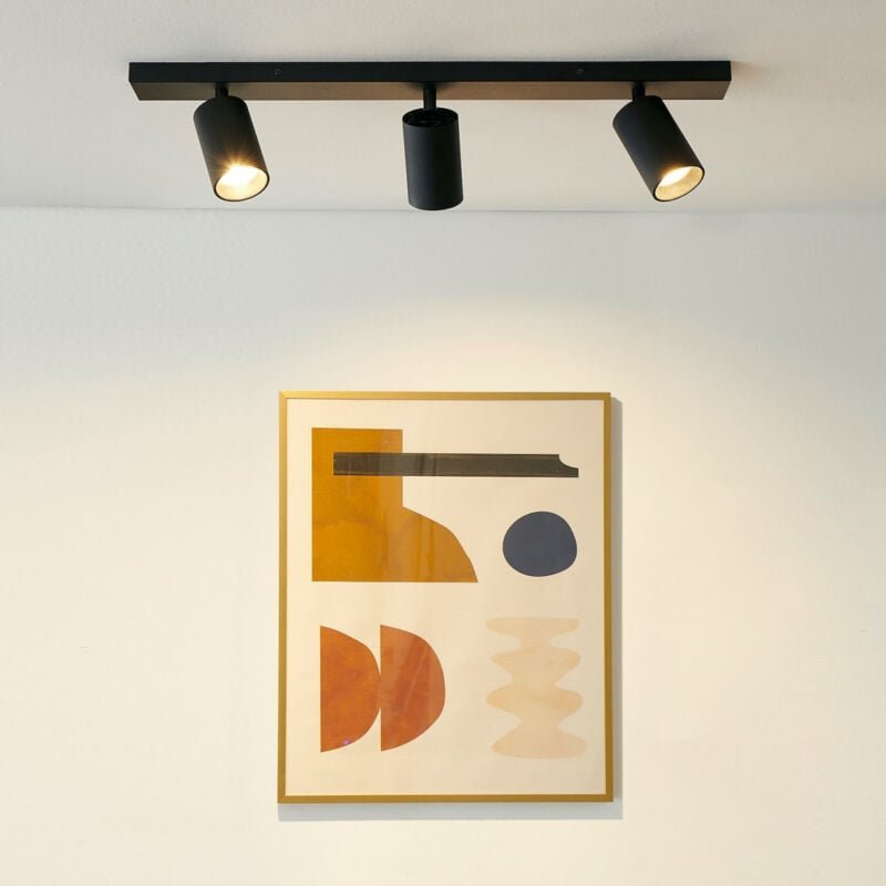 Kosilum - Schwarze Deckenleuchte mit drei Scheinwerfern - Renzo