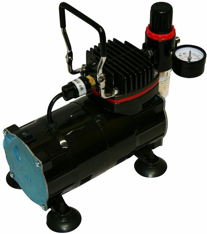 Bc-elec - TC-802 Mini Kompressor Airbrush Modell AS18-2 Version Glossy Black