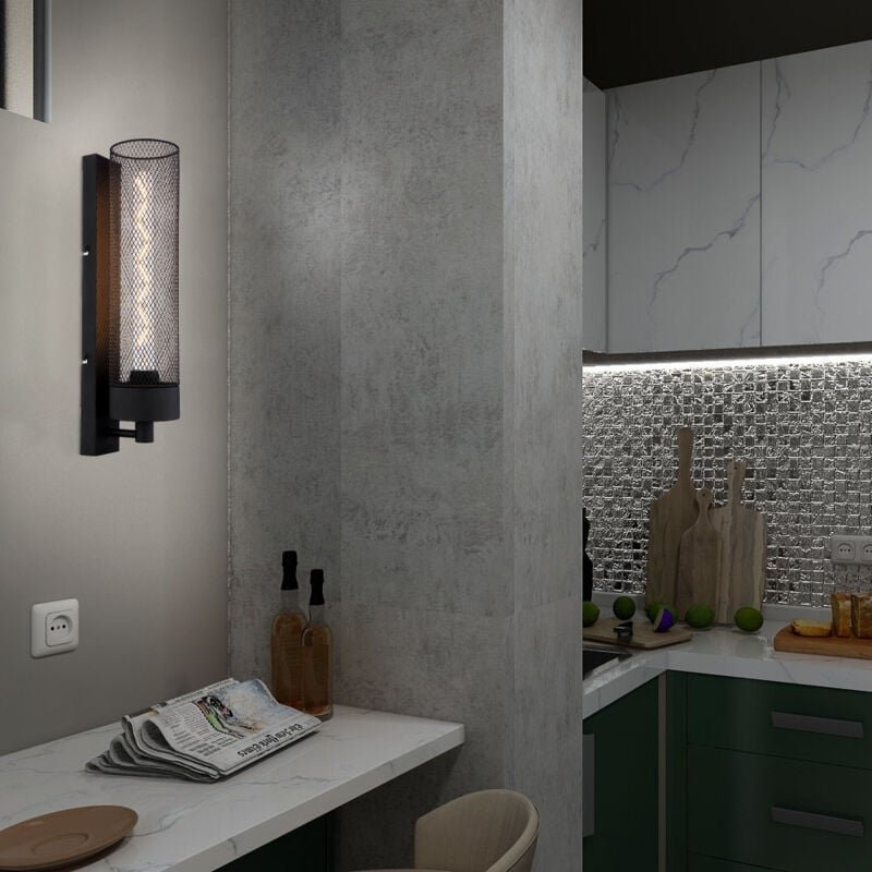 Globo Lighting - Wandlampe Wandleuchte Flurlampe Treppenlampe Metall Schlafzimmerlampe Schwarz