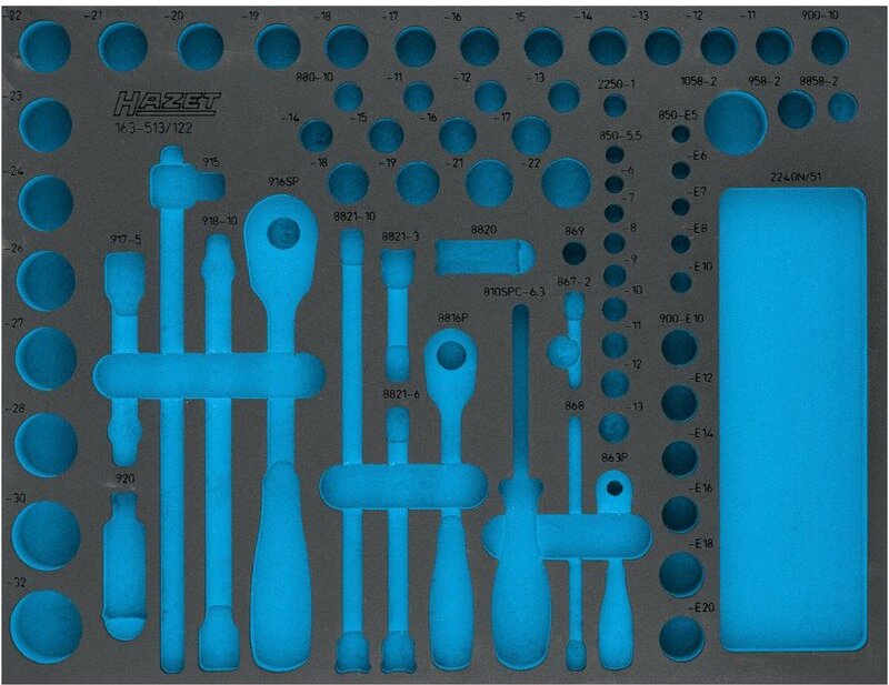 2-Komponenten Weichschaumeinlage 163-513L ∙ l x b: 519 mm x 392 mm