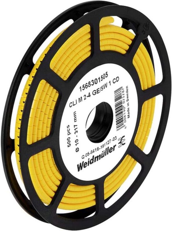 Weidmüller Kabelmarkierer Zahl 1 gelb 2,5-16 CLI M2-4GE/SW CD 500 Stk