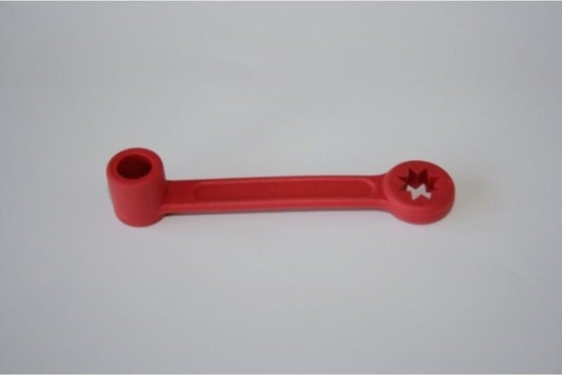 Verschlußgarnitur für Warmwasserschlauch rot