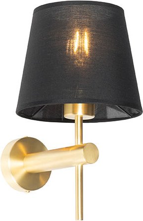 Moderne Wandleuchte schwarz mit Gold - Pluk