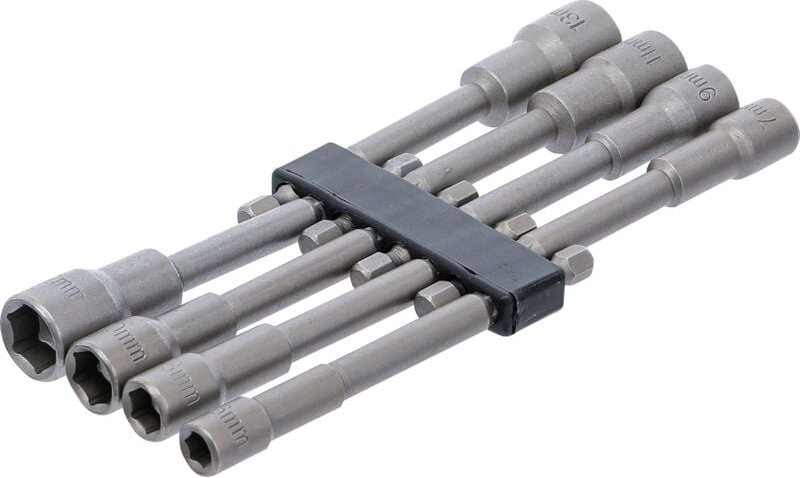 Bgs Technic - Steckschlüssel-Einsatz-Satz Sechskant extra lang Antrieb Außensechskant 6,3 mm (1/4') für Bohrmaschinen sw...