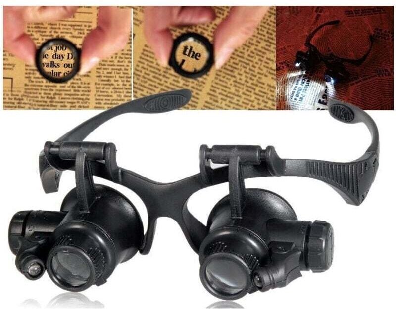 25-fache Präzisionslupe mit Okularen, 4 Linsen und LED-Leuchten, 9892 g - Ymyny