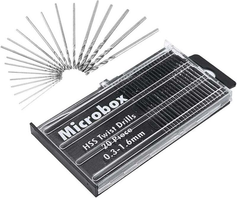20-teiliges Spiralbohrer-Set, 0,3–1,6 mm, HSS, Mini-Handbohrer, Handbohrer, Mini-Schraubenbohrer-Set zum Bohren, Modellb...