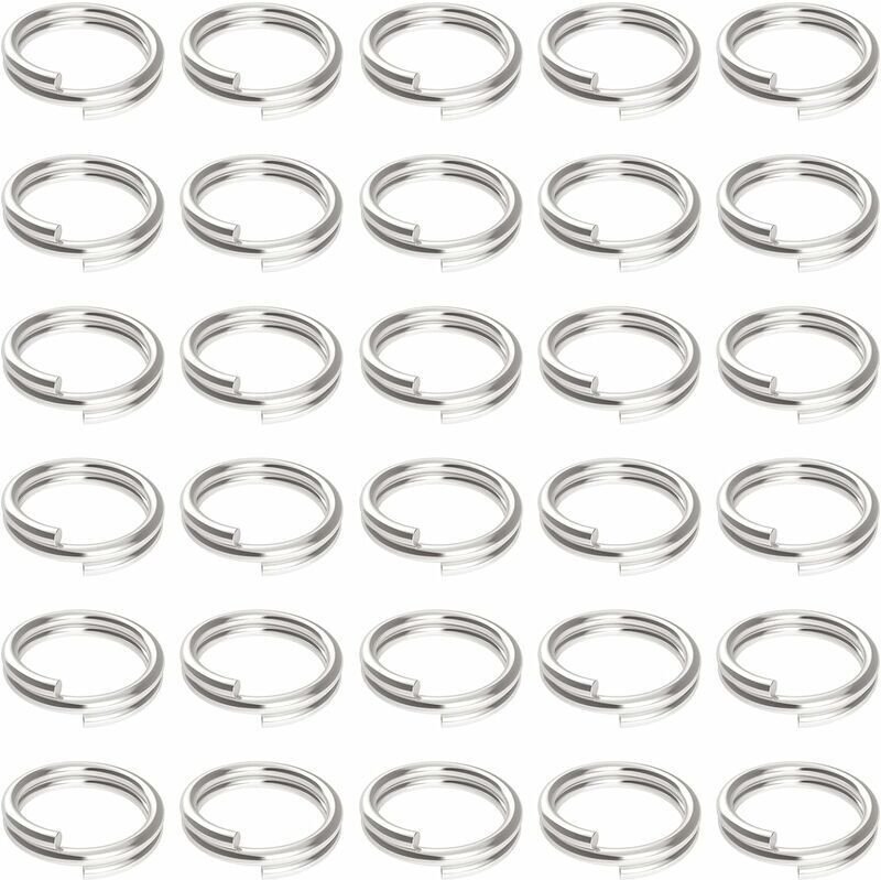 Gabrielle 800 Stück Schlüsselanhänger, 10 mm, Mini-Split-Biegering mit doppelten Schlaufen, geteilter Schlüsselanhänger,...