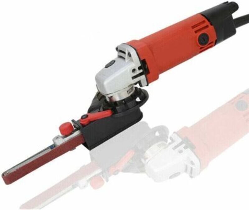 Ensoleille Bandschleifer für 115/125-mm-Winkelschleifer, 800 W Leistung, 15 mm Bandbreite, 3 Schleifbänder im Lieferumfa...