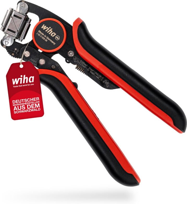 Wiha - Profi Quetschzange Crimpzange mit 360° drehbarem Crimpkopf i Vierkant Vercrimpung i autom. Anpassung 0,08 bis 16m...