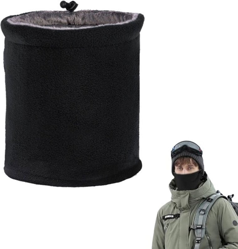 Winter Loop Schal, Fleece Schlauchschal für Herren & Damen Halsschlauch mit Kordelzug Multifunktion Halswärmer Halstuch ...