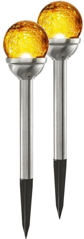 Star - Trading Solarpoller-Set Roma, 2 Stück, led, Bernsteinfarben, Dämmerungssensor, Außenbereich, 26,5 cm