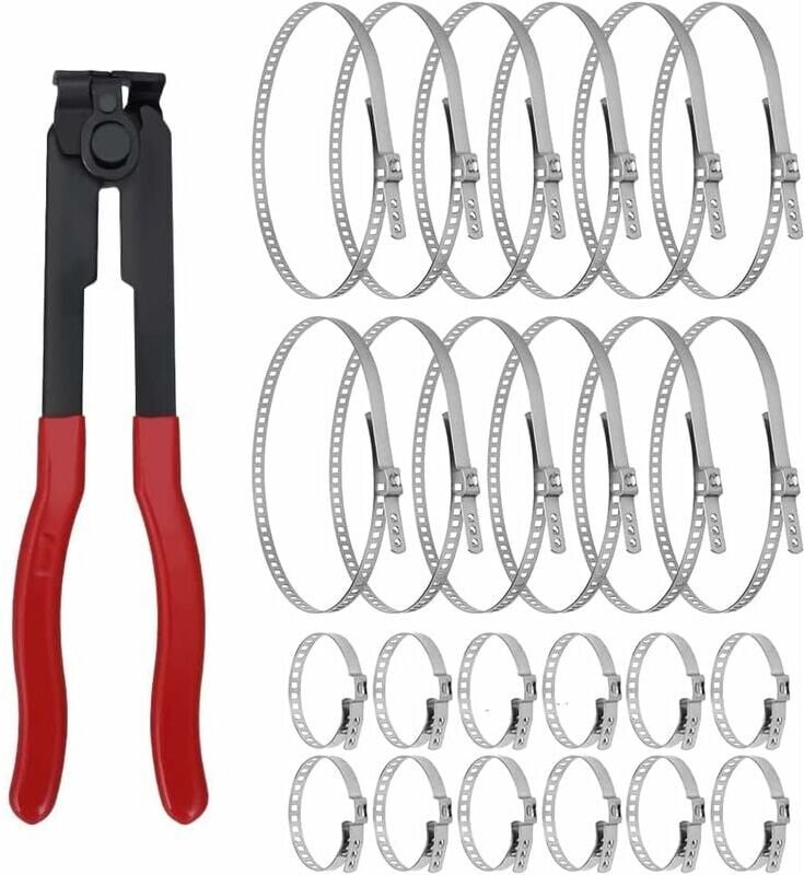 12 Stück Auto/ATV-Schlauchschellen, Kardanwellen-CV-Gelenkschelle, Schlauchschelle mit 2 Stück Werkzeug, 10 Stück Crimpb...
