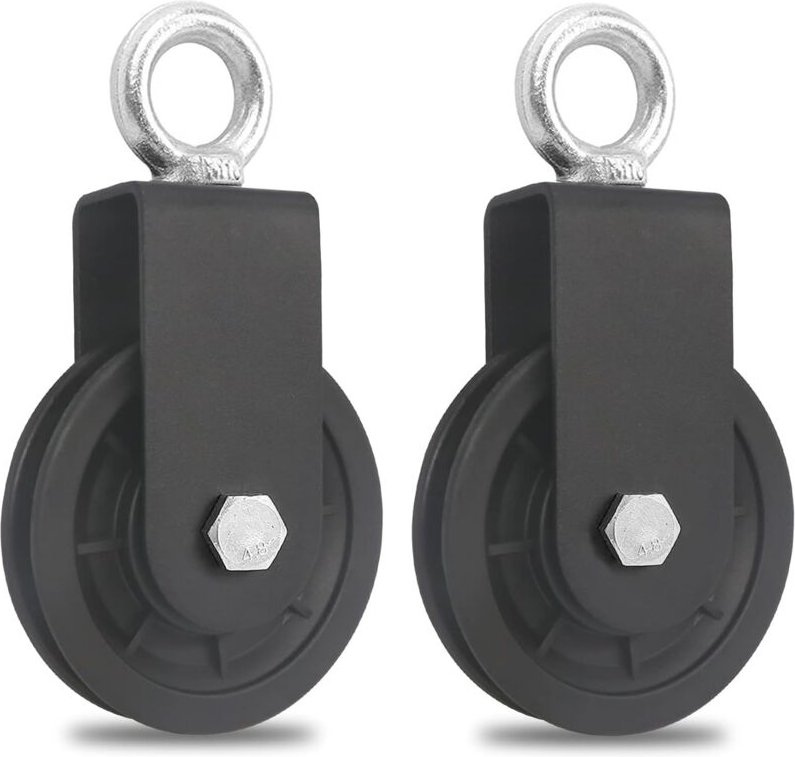 2 Stück 90 mm Kabelrolle, Fitness-Rolle, DIY-Zubehör, Heberolle für Drahtseil, Seillast 160 kg, NPTERBL