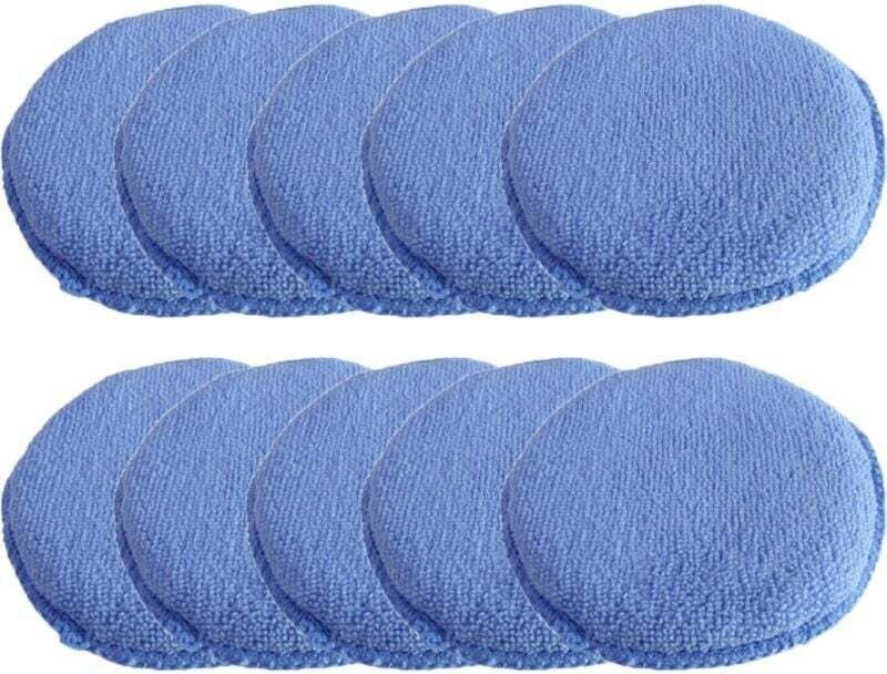 SHINING HOUSE Polierschwamm, 10 Stück 5 Zoll Mikrofaser-Wachsapplikatorschwamm, Wachsauftragspad für Wachse, Polierprodu...