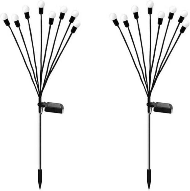 2er-Pack Solar-Glühwürmchenlichter, 8 LEDs, wasserdicht, Sterne, solarbetrieben, für Garten, Wege, Landschaften und den ...