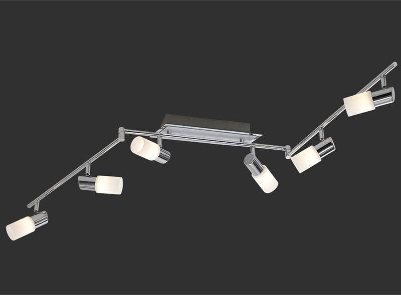 Trio - 6-flammiger led Deckenstrahler clapton mit Glasschirmen, Breite 150cm