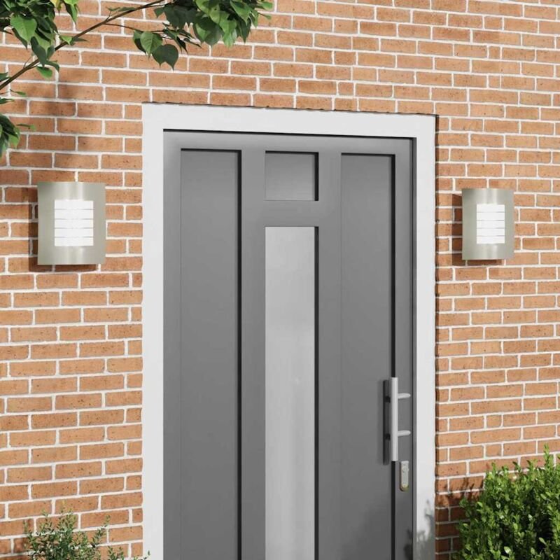 Außenwandlampen 2 pcs Silber 23.5 x 10.5 x 26 cm Edelstahl Vidaxl