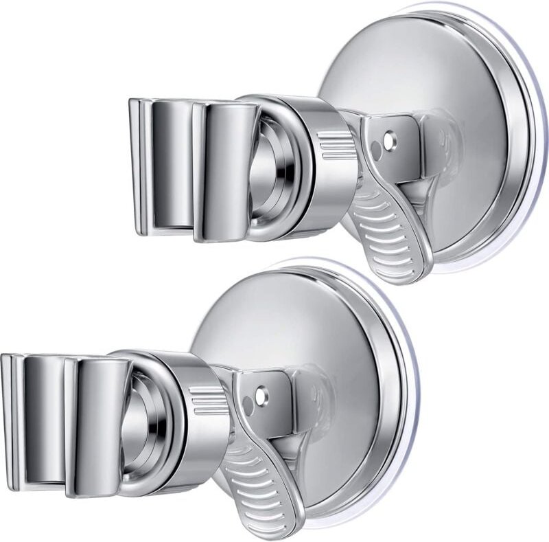 Cyslmuk - Verstellbarer Saugnapf-Handbrausehalter, Duschkopfhalter, universelle Montagehalterung aus ABS-Kunststoff, Chr...