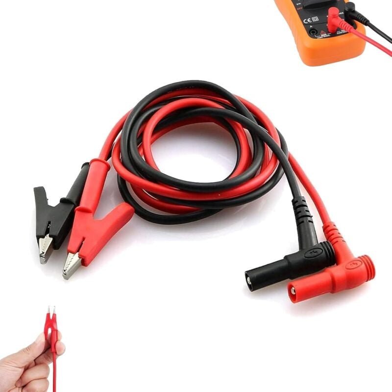 Bluedeer - Multimeter Messleitungen Bananenstecker Winkel zu Alligator Krokodilklemmen weiche flexible Testkabel Drähte ...