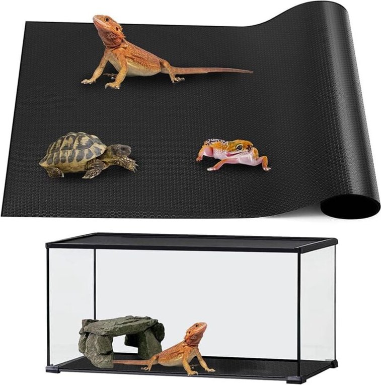Reptilienmatte, Reptilien-Terrarium-Substrat-Einlage für Leopardgecko, Eidechse, Schlange, Schildkröte, Reptilienbodenbe...