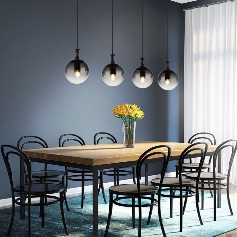 Hängeleuchte Esstischlampe Pendellampe Glaskugel rauch Wohnzimmerlampe h 130 cm