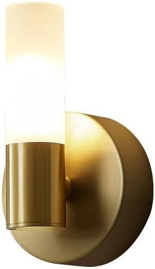 Moderne lineare LED-Badezimmer-Wandleuchte, Doppellampe, Gold, Weiß, Milchglas, Messing, Wandlampe (ohne Glühbirne)