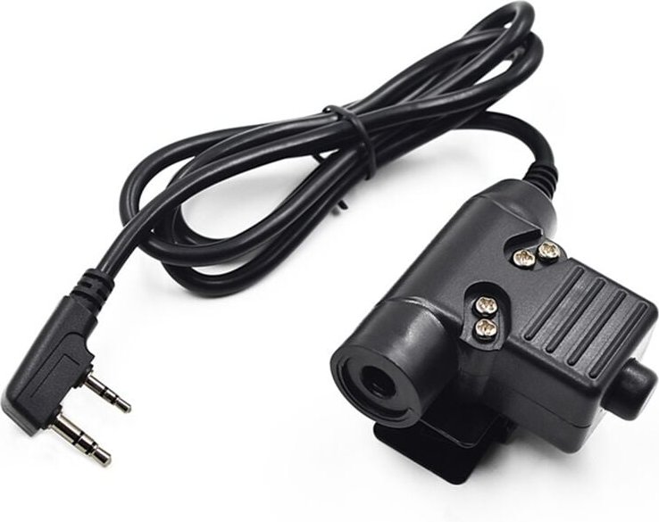 Tlily - U94 7,0mm ptt Kabel Stecker Headset Adapter 2PIN für UV-5R UV-S9 Plus UV-82 AR-152 Walkie Talkie Two Way Radio