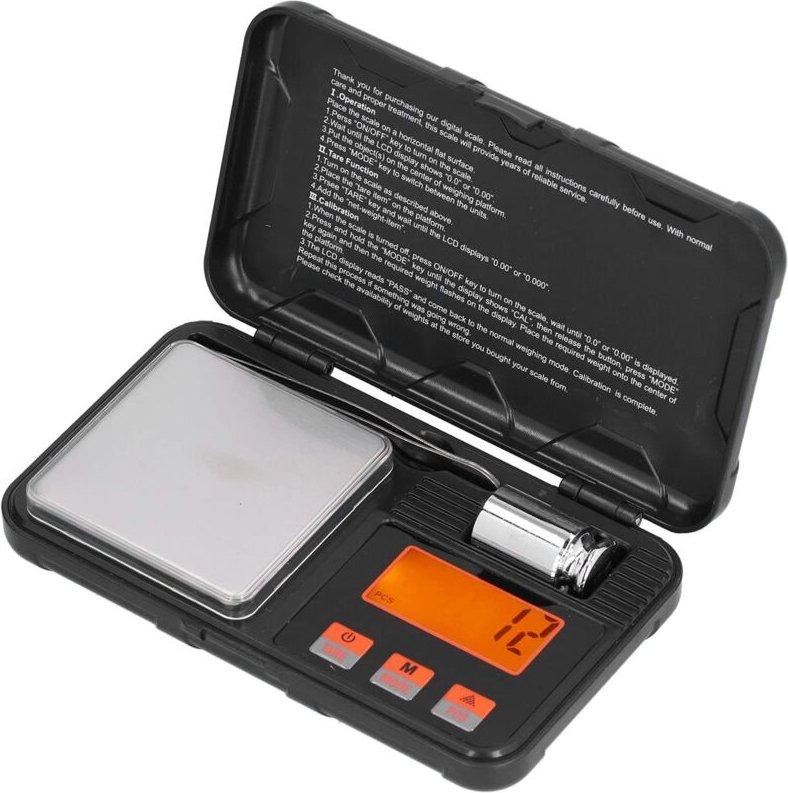 Präzisions-Schmuckwaage 200 g/0,01 g, tragbar und ausgestattet mit 6 Maßeinheiten und einem LCD-Bildschirm.
