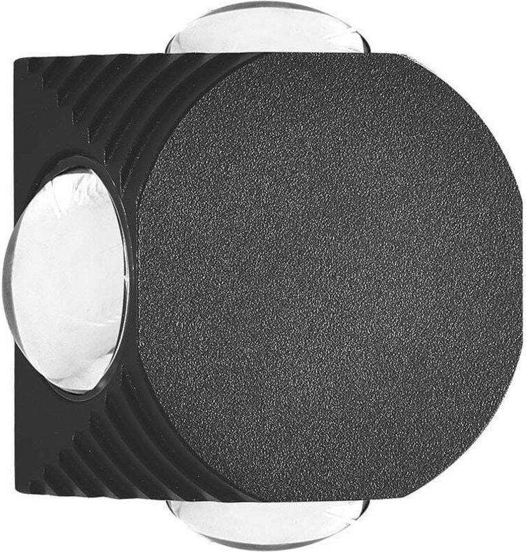 V-TAC LED-Wandleuchte rund - IP54 - Schwarz - 4W - 390 Lumen - 3000K