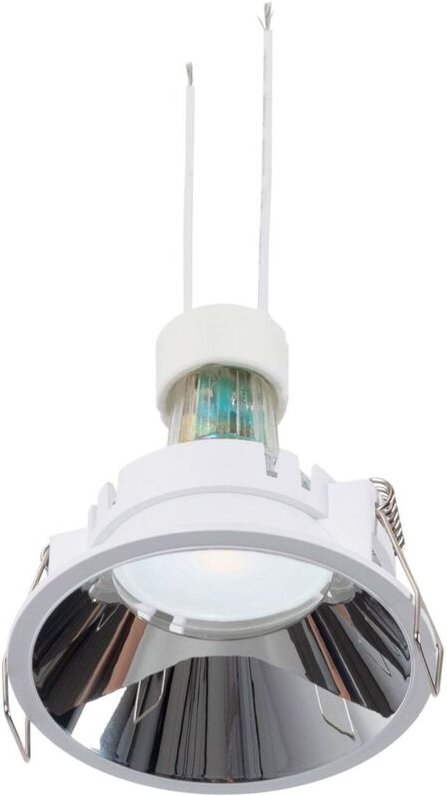 KIT Fester Einbauring Ø82mm + GU10 6W Glühbirne + Lampenfassung