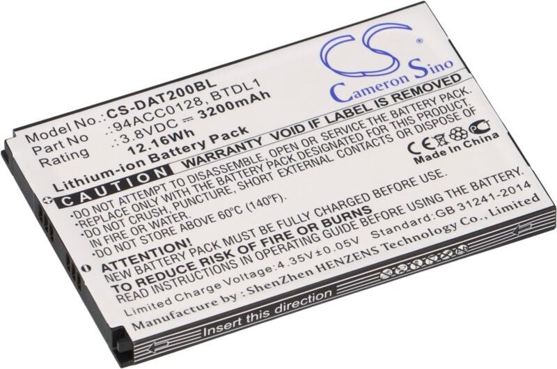 Vhbw - Akku kompatibel mit Datalogic Axist, DL-Axist Handheld Computer Scanner (3200mAh, 3,8V, Li-Ion)