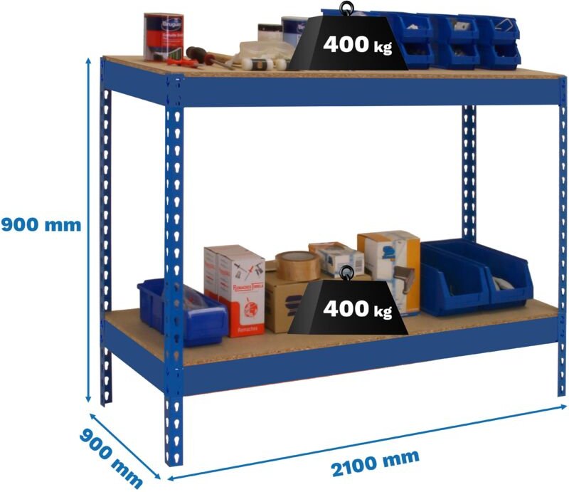 Simonrack Industrieregale aus robustem Harz in Blau