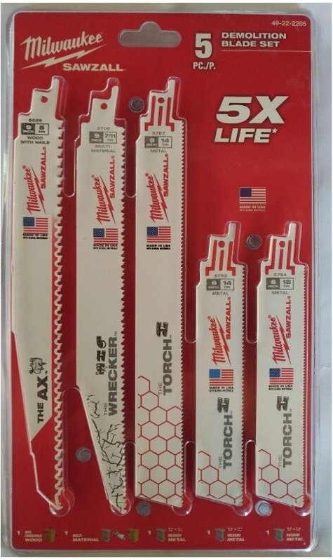 Milwaukee Säbelsägeblatt SAWZALL Set 5-teilig