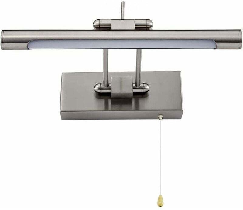 LED-Wandleuchte für Badezimmer mit Zugschalter, verstellbarer Spiegel IP44, 4000K 35 cm/6 W Weiß