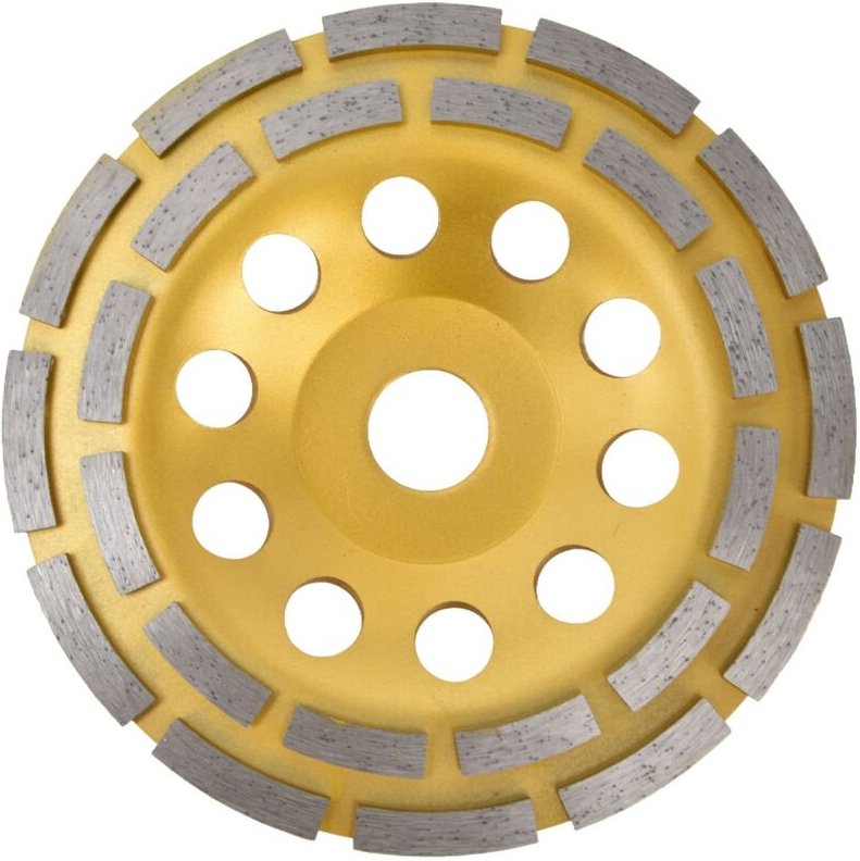 Diamantschleifscheibe, zweireihige Betonschleifscheibe zum Polieren von Granit/Marmor/Zement/Gestein, Innendurchmesser 2...