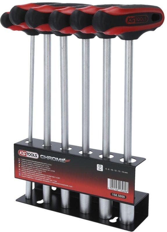 Ks Tools CHROMEplus T-Griff-Nussschraubendreher-Satz, 6-teilig, 6-14mm