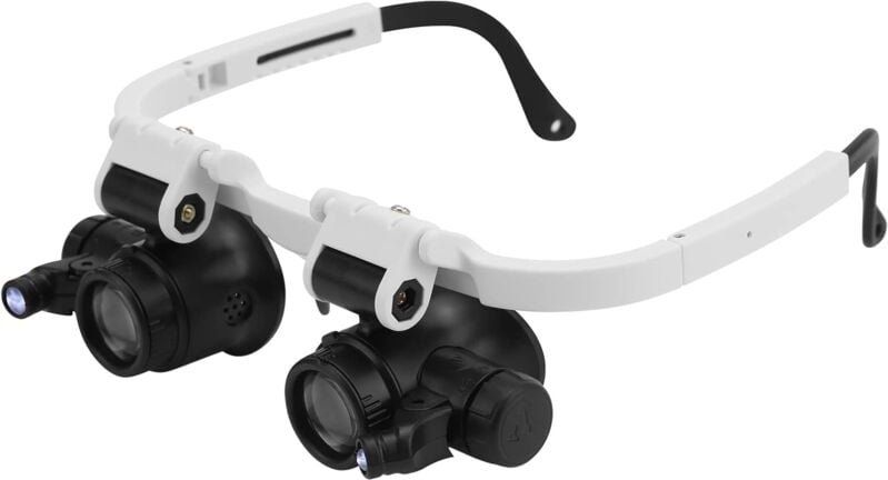 Lupen mit 2 LED-Leuchten, Juwelier-Kopfmontagelupe 8-fache, 15-fache und 23-fache Vergrößerung zum Reparieren, Lesen von...