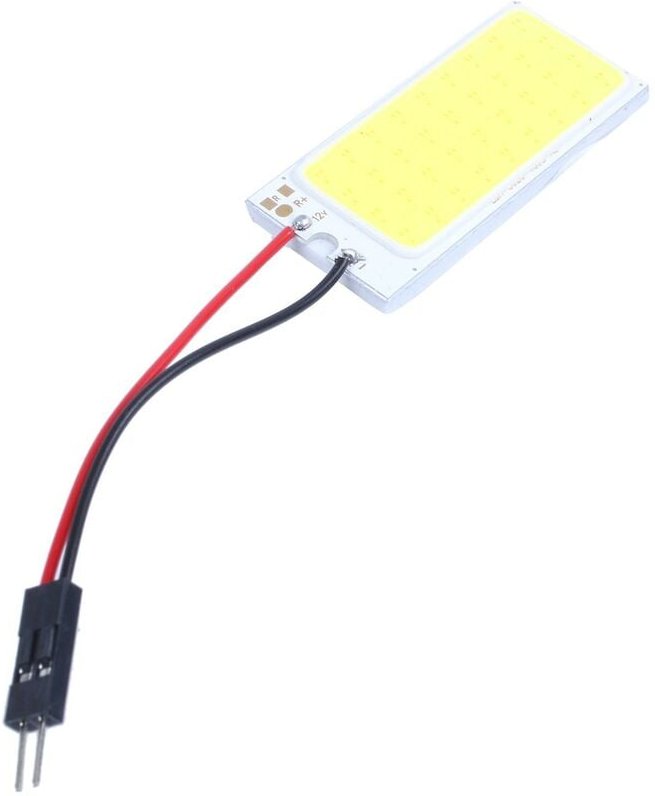 Woosien - T10 Panel 36 Smd Cob Led Auto Leselampe/Deckenleuchte Weiß Rein + T10 / Ba9s / Dome Soffittenadapter