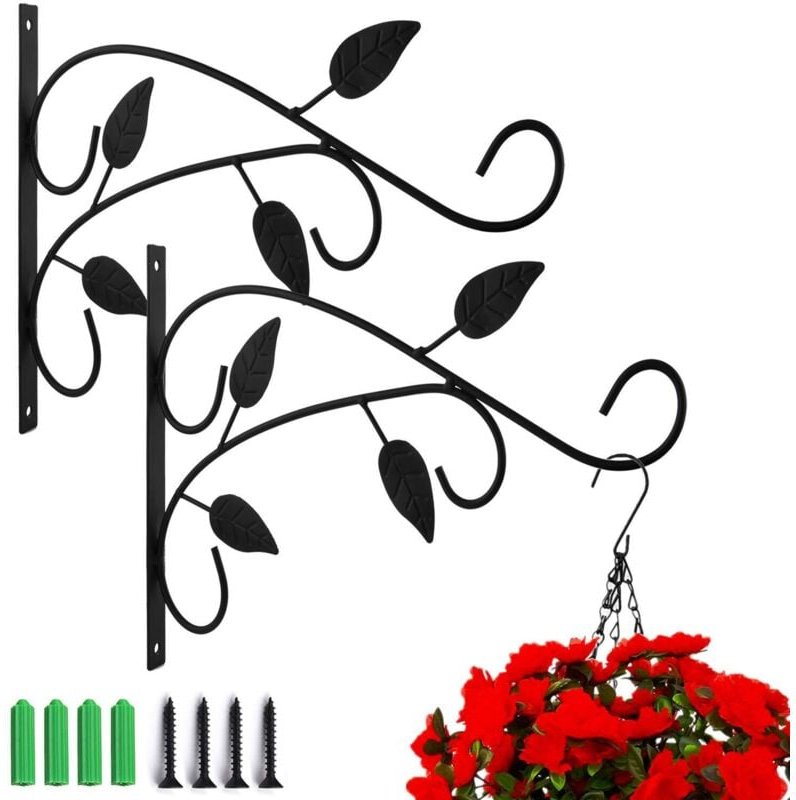 ZVD - Pieces Wall Hanging Plant Hook with Screw Holder Plant Hook Lantern Bird Feeders Metal Garden Basket for Balcony G...