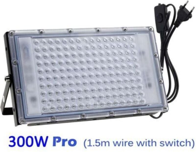 Jalleria - 300 w UV-LED-Flutlicht, Schwarzlicht, IP65 wasserdicht, UV-LED-Licht, Effektbeleuchtung für Aquarium, Party, ...