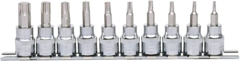3/8' CHROMEplus Bit-Stecknuss-Satz Torx, 10-tlg T10-T55