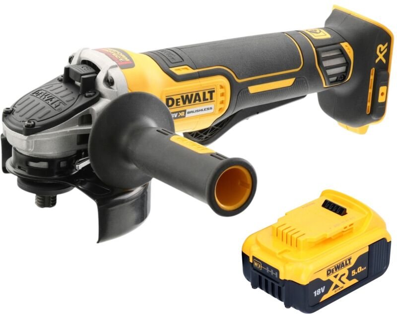 DeWalt DCG 406 N Akku Winkelschleifer 18 V 125 mm Brushless + 1x Akku 5,0 Ah - ohne Ladegerät