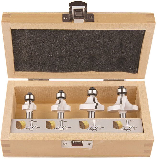 Set aus 4 Holzfräsern mit 8 mm Schaft Makita D-53534