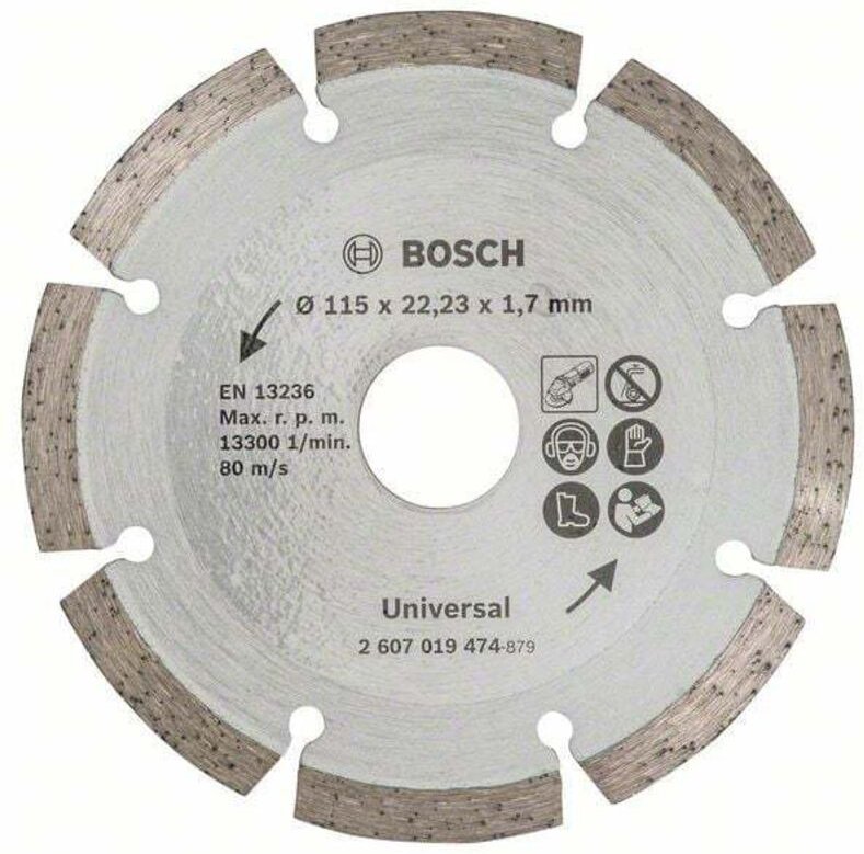 Bosch - Diamanttrennscheibe für Baumaterial, Durchmesser: 115 mm - 2607019474