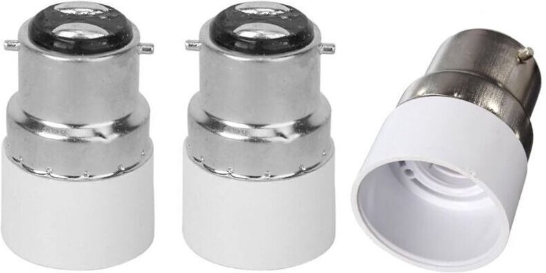 Set mit 3 B22-auf-E14-Fassungsadaptern – Verlängerungsbügel für Glühbirnenfassungen