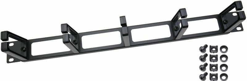 66455-02 Rangierpanel für Serverschrank, 19 Zoll, 1 he, 5 Führungsbügel, Schwarz - HMF