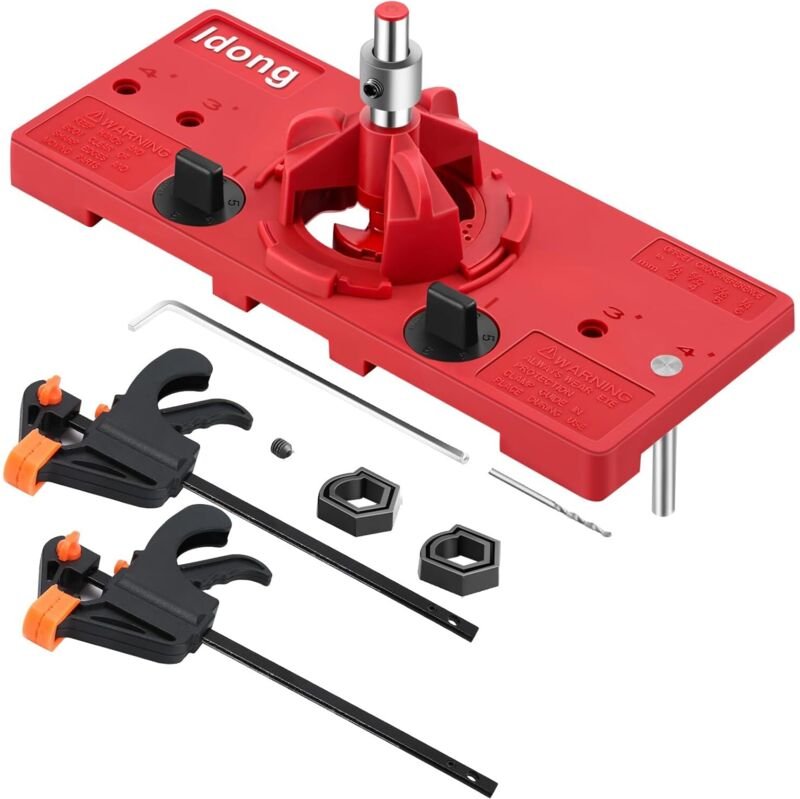 35-mm-Scharnierloch-Bohrschablonen-Set, Holzbearbeitungs-Scharnierbohrer-Set, geeignet für die Montage von Scharnieren a...